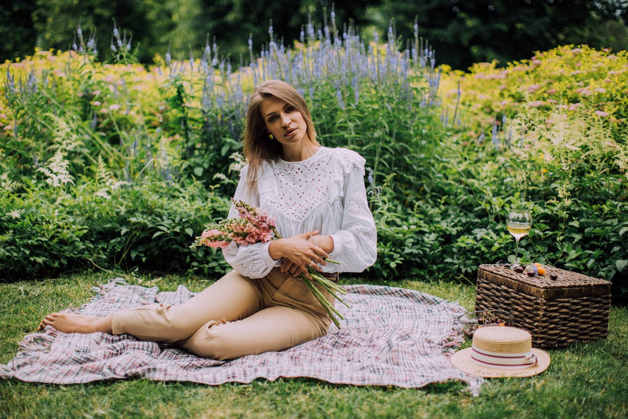 Mom on picnic mat